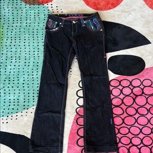 COOGI Black Flare Wide Leg Jeans